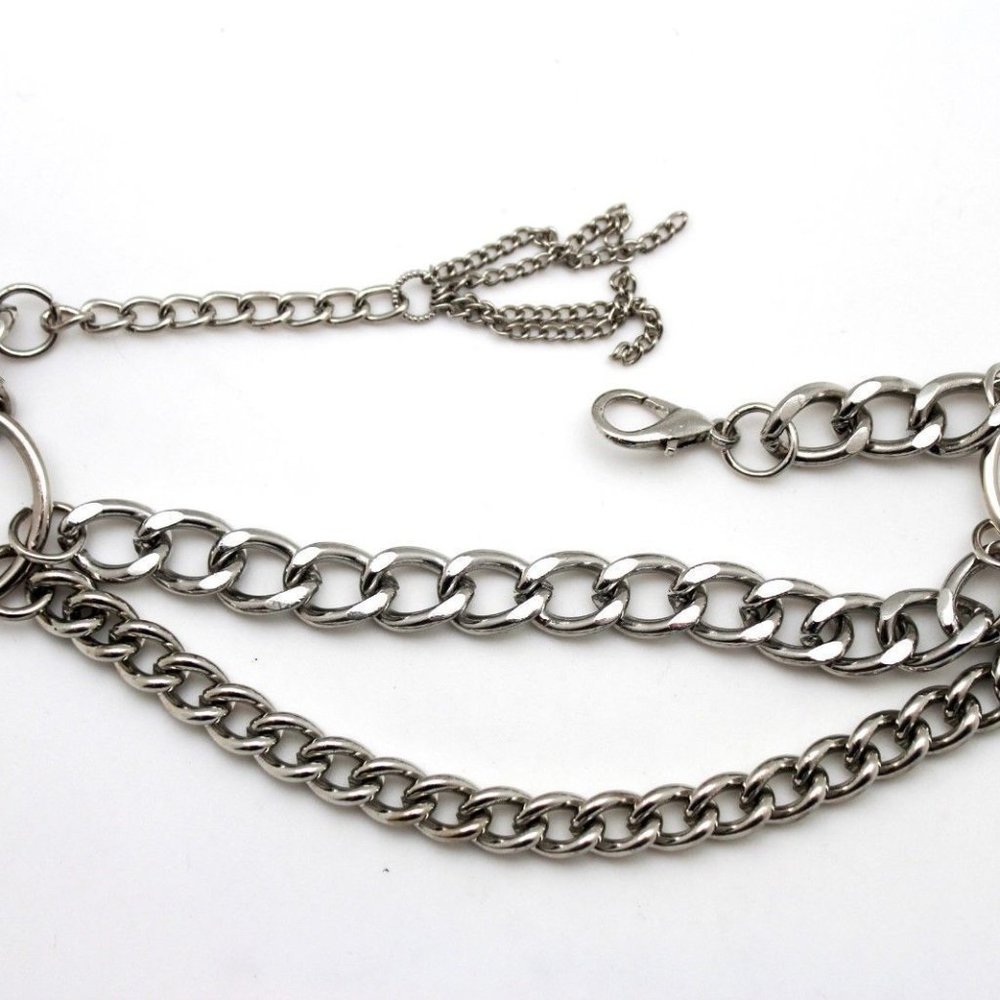 Women Silver Metal Boot Chain Bracelet Circle Back Tassel Shoe Charm Anklet - Picture 8 of 12
